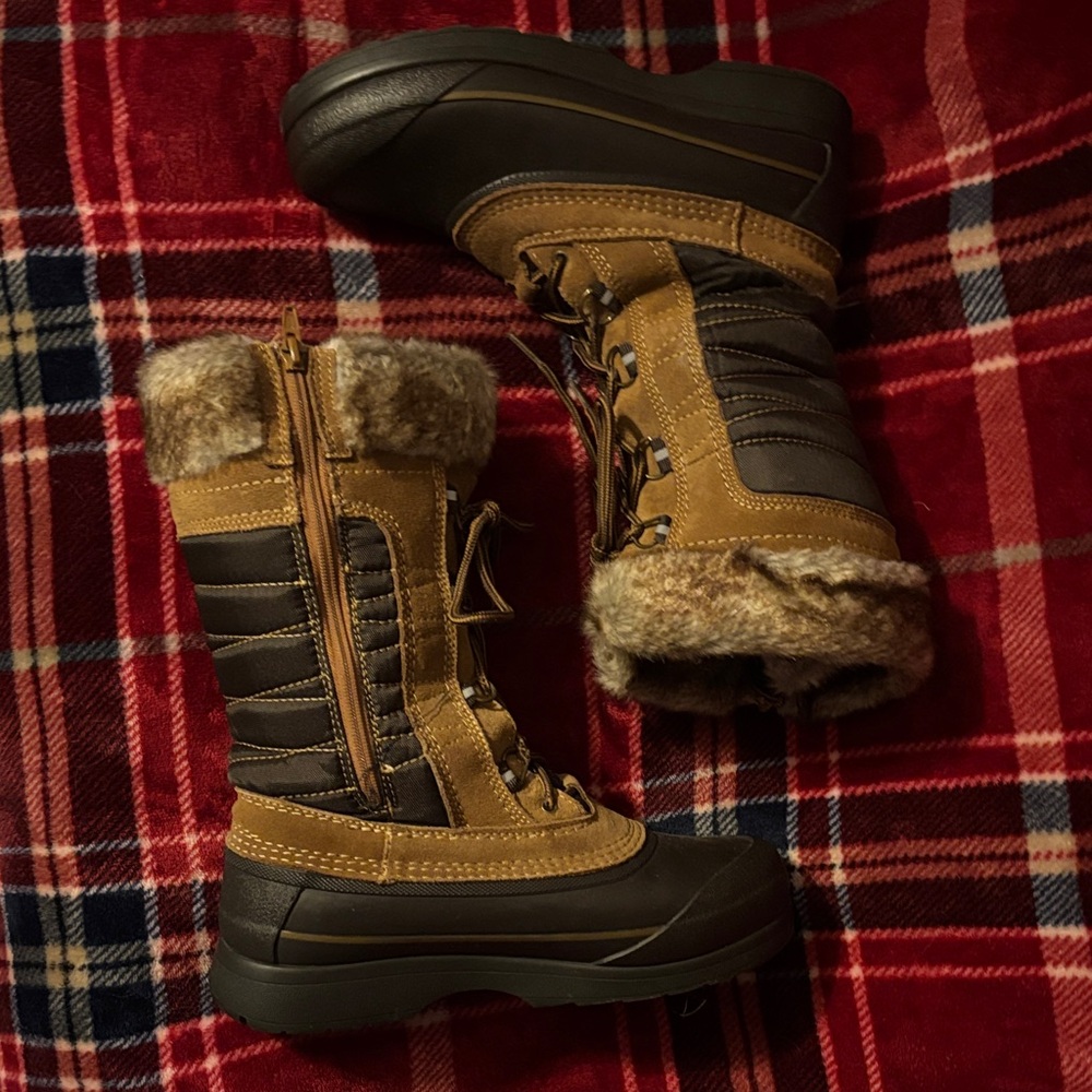 Lands' End Brown and Tan Winter Boots